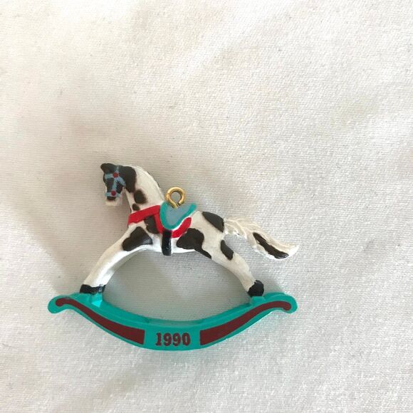 Hallmark Miniature Ornament Keepsake 1990 Rocking Horse 3rd in Series - Picture 3 of 7